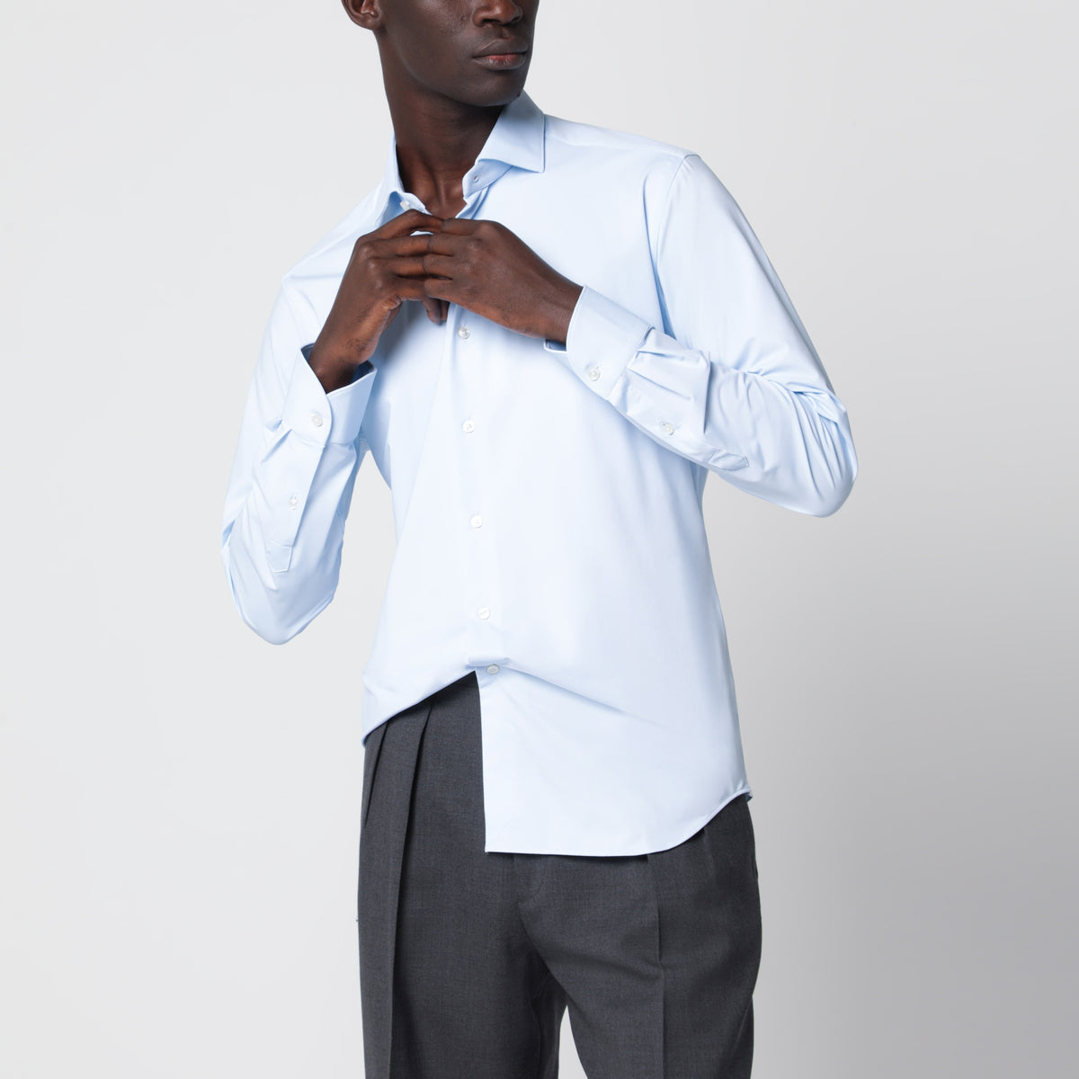 Camicia Active celeste chiaro in twill