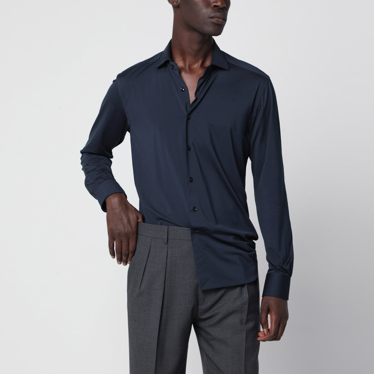 Camicia Active blu in twill