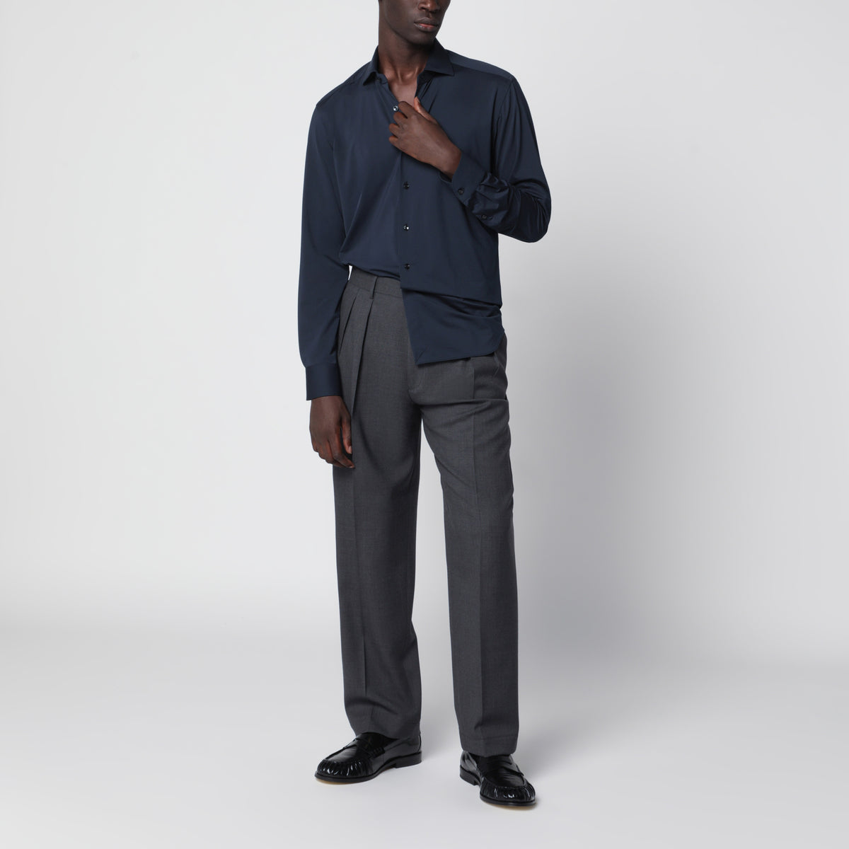 Camicia Active blu in twill