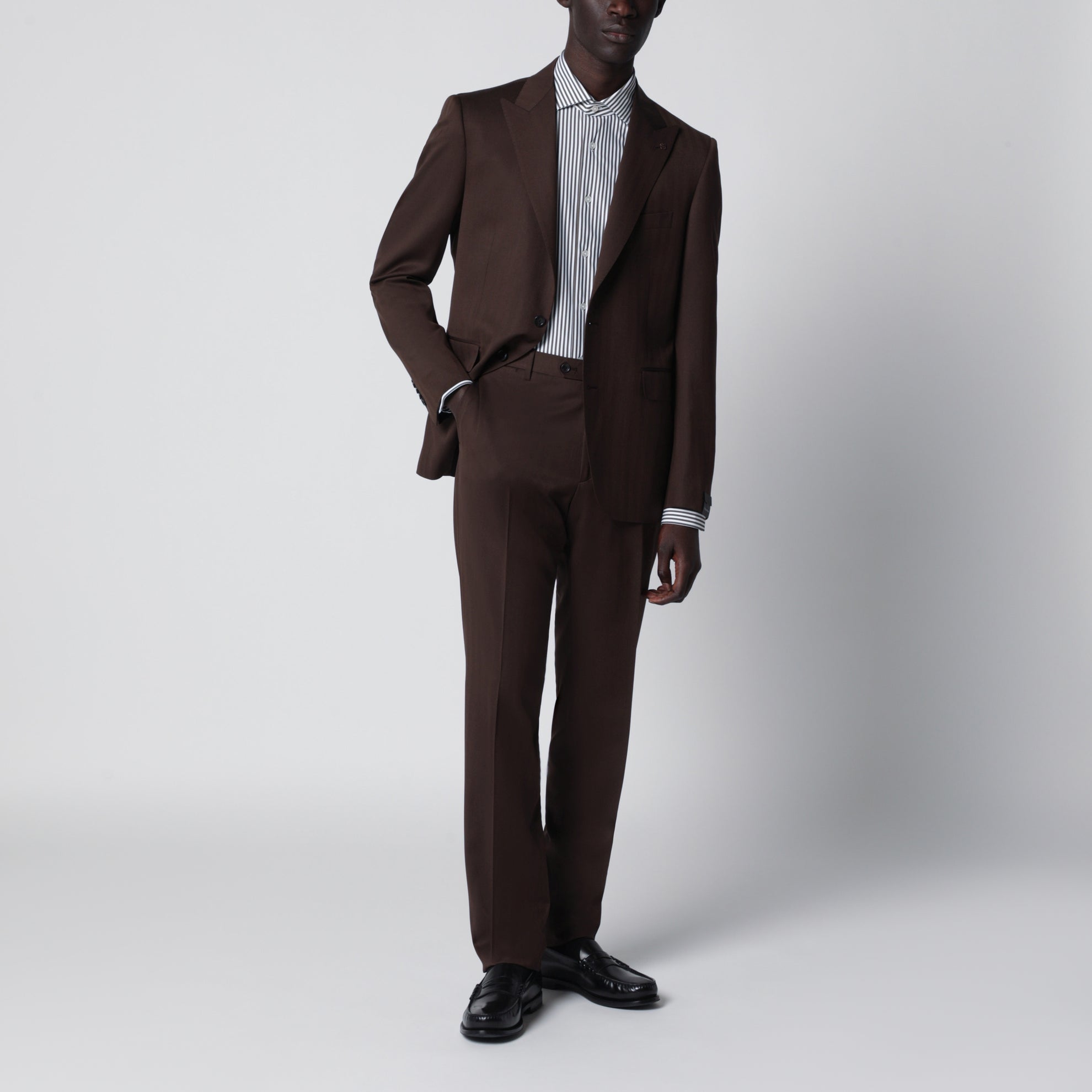 White Active Striped Tailor Fit Shirt