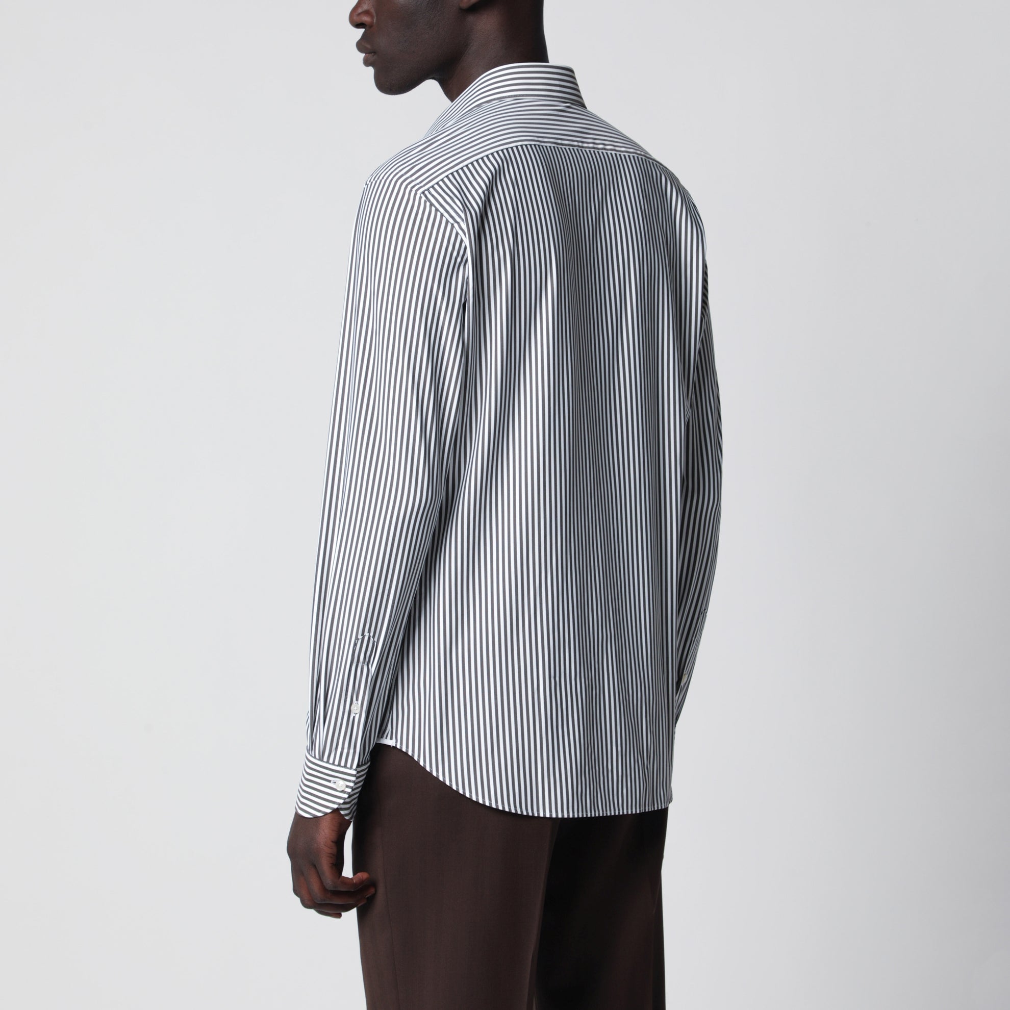 White Active Striped Tailor Fit Shirt