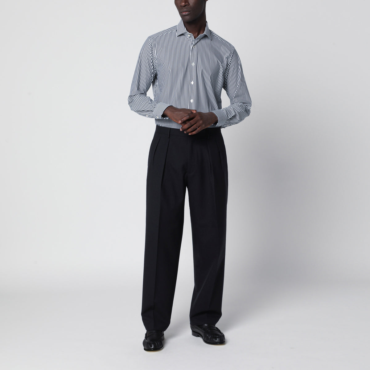 Blau-weiß gestreiftes Active Hemd Tailor Fit