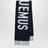 Navy blue wool scarf with logo