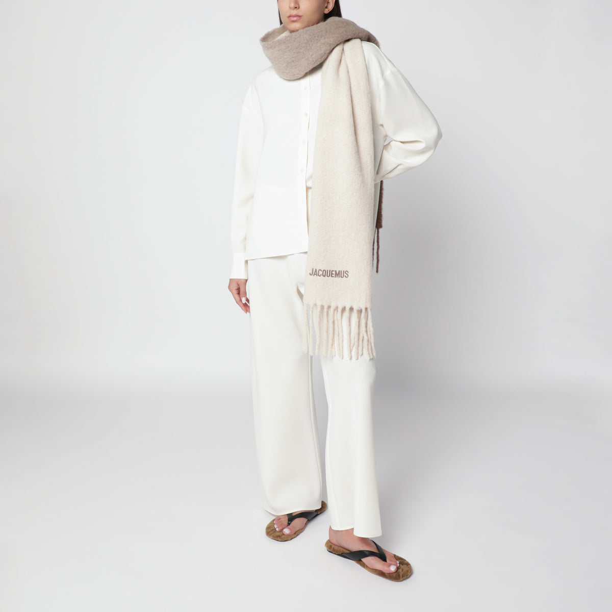 Sciarpa Moisson beige in lana di alpaca