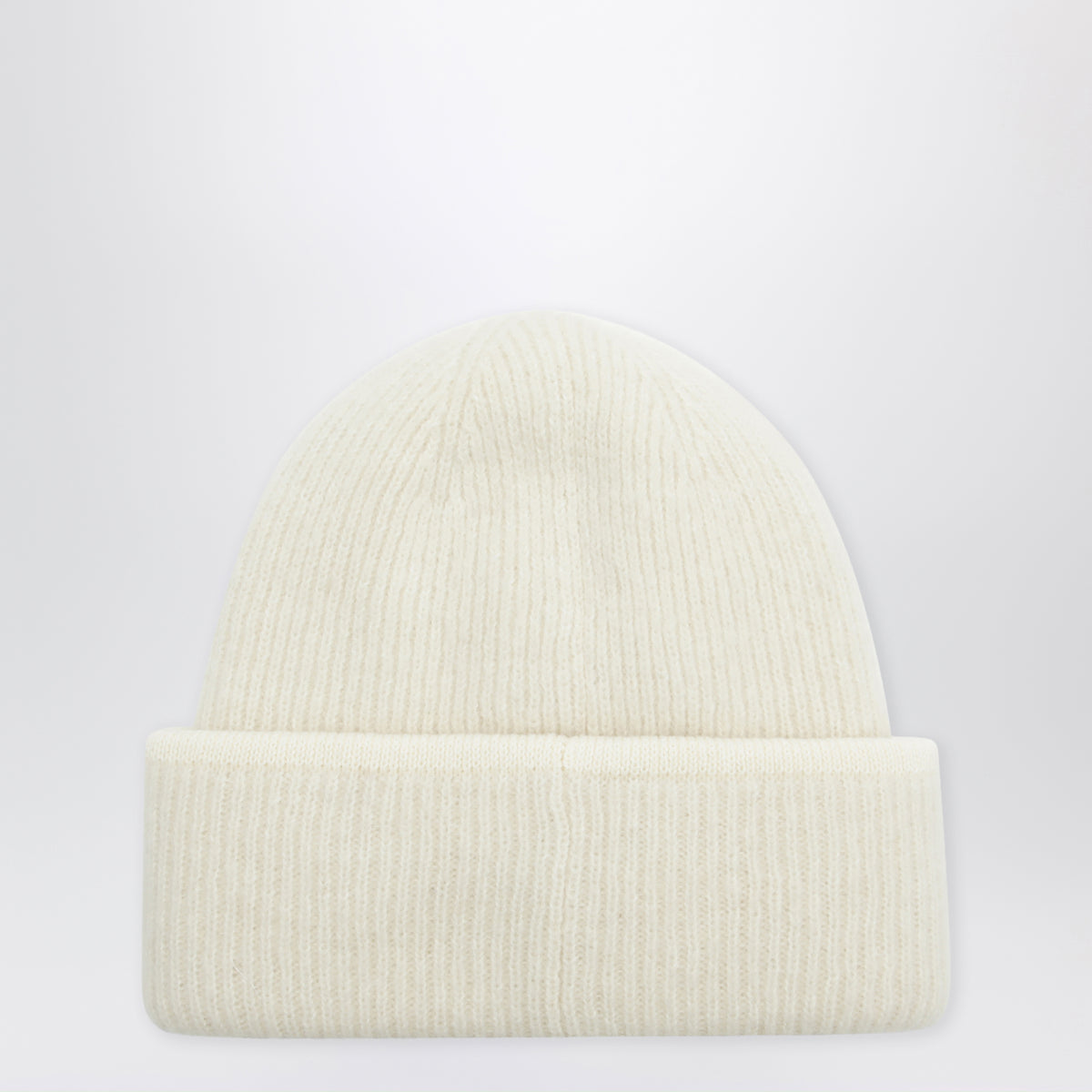 White Gros Grain beanie in alpaca blend