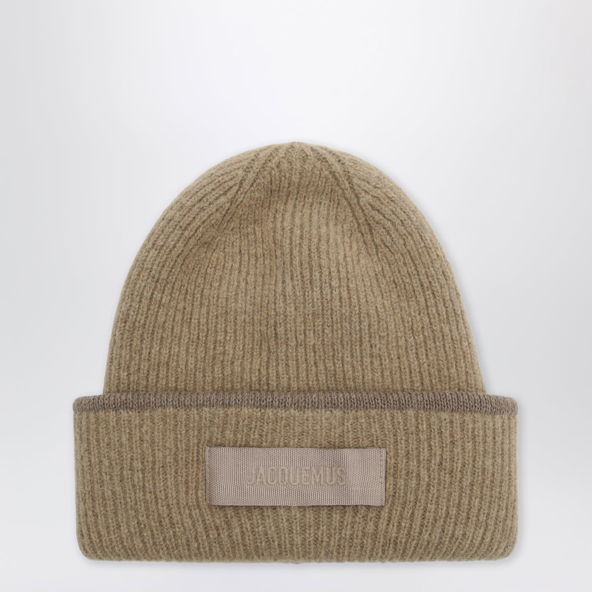 Beige Gros Grain beanie in alpaca blend