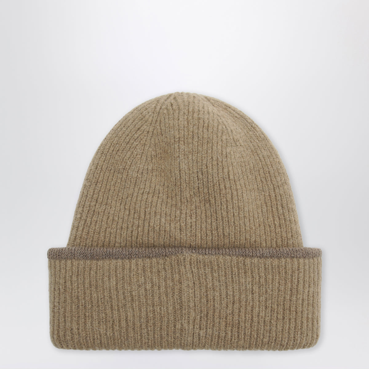 Beige Gros Grain beanie in alpaca blend