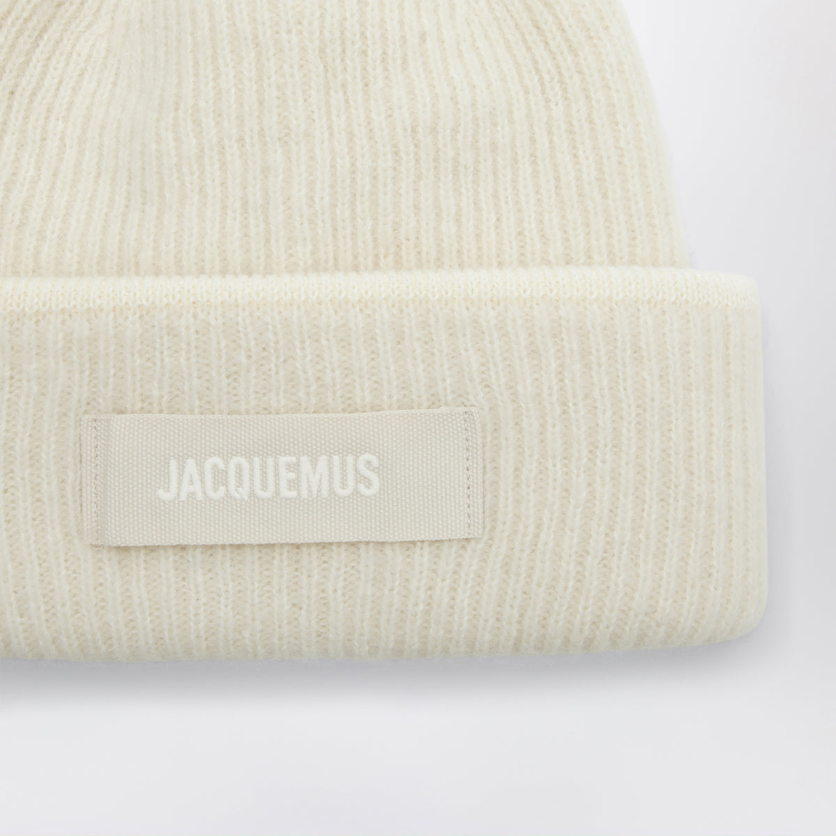 White Gros Grain beanie in alpaca blend