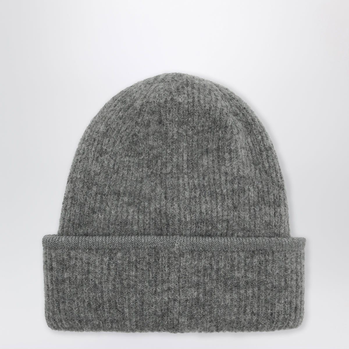Dark grey Gros Grain beanie in alpaca blend