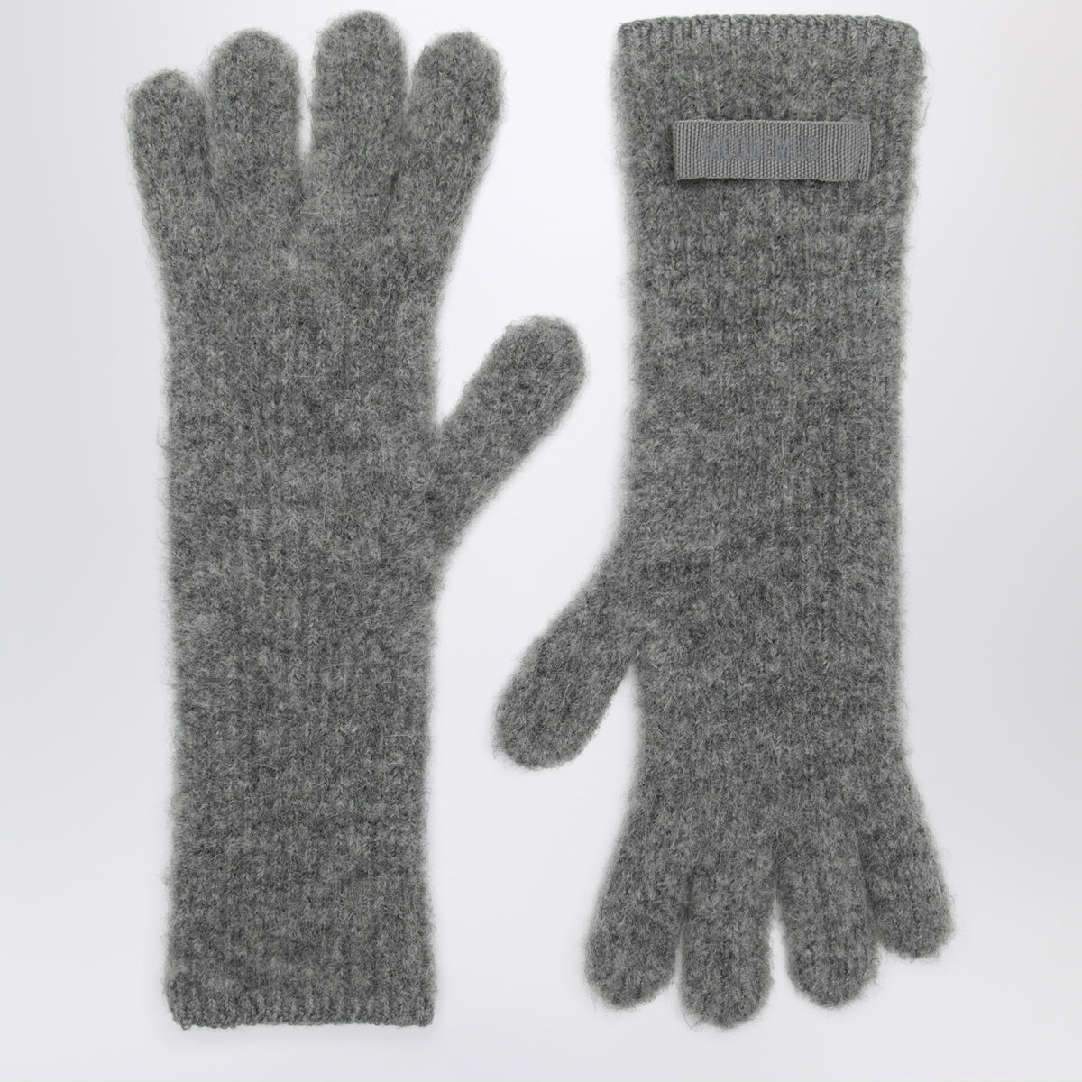Dark grey Gros Grain gloves in alpaca blend
