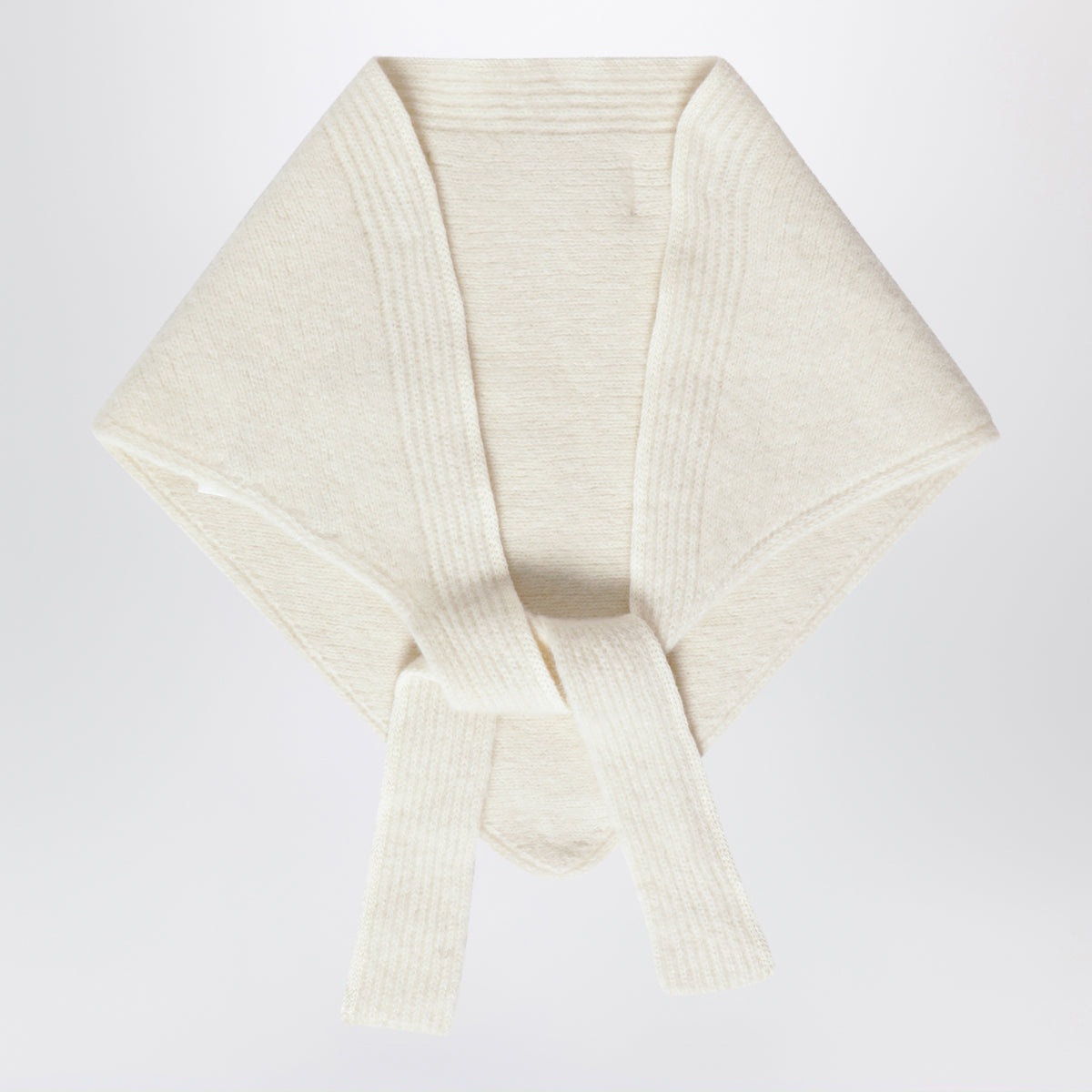 White Gros Grain scarf in alpaca blend