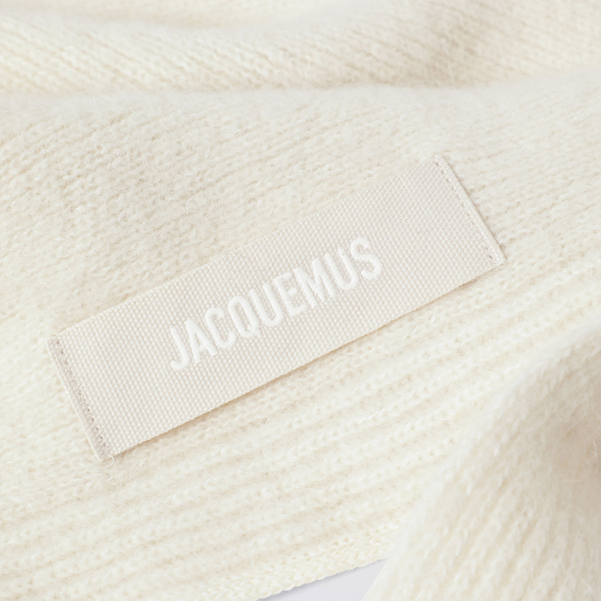 White Gros Grain scarf in alpaca blend
