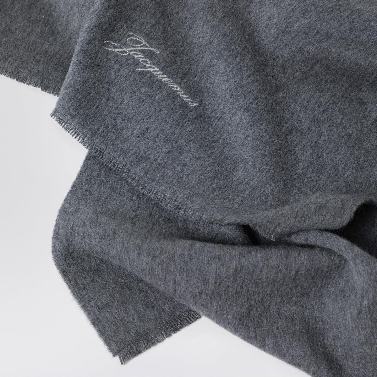 Dunkelgrauer Tailleur-Schal aus Wolle und Kaschmir