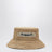 Cappello bucket in rafia con logo
