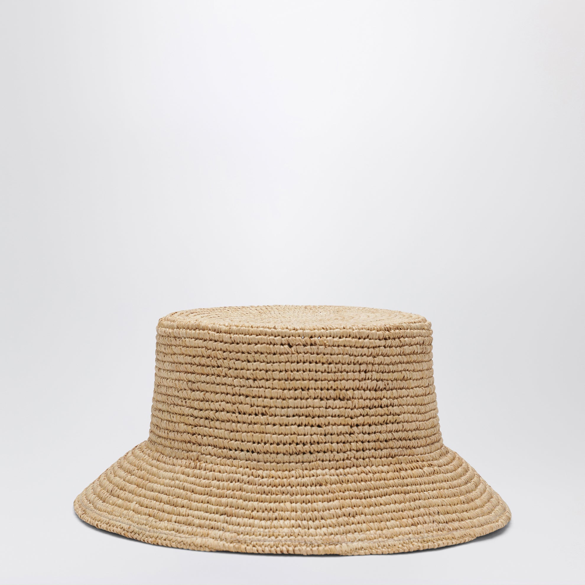 Cappello bucket in rafia con logo