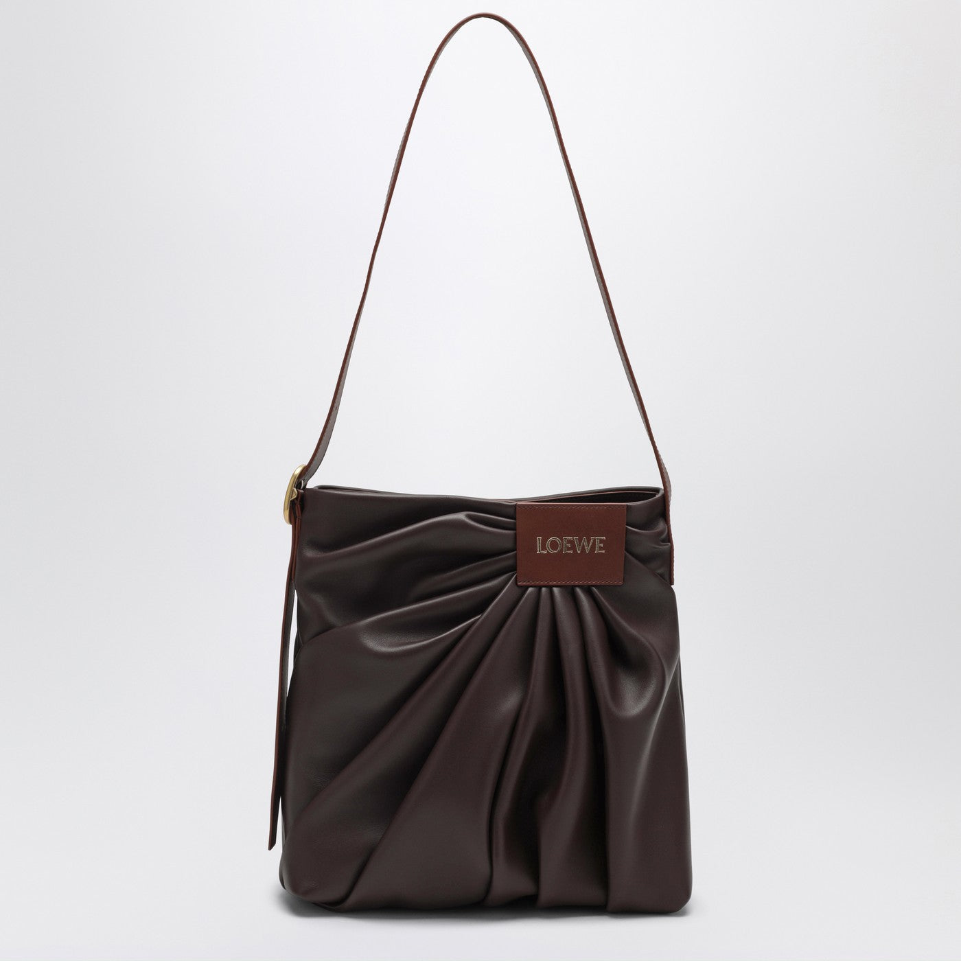 Borsa Draped Tote marrone