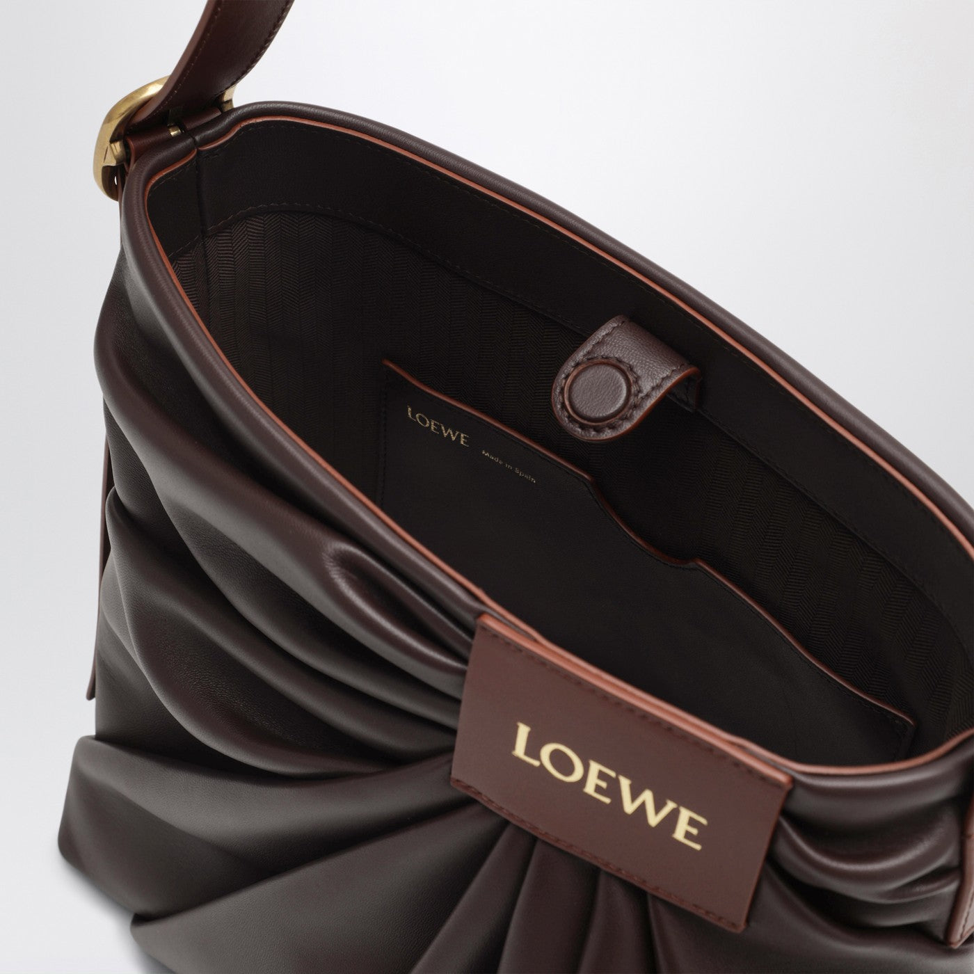 Borsa Draped Tote marrone