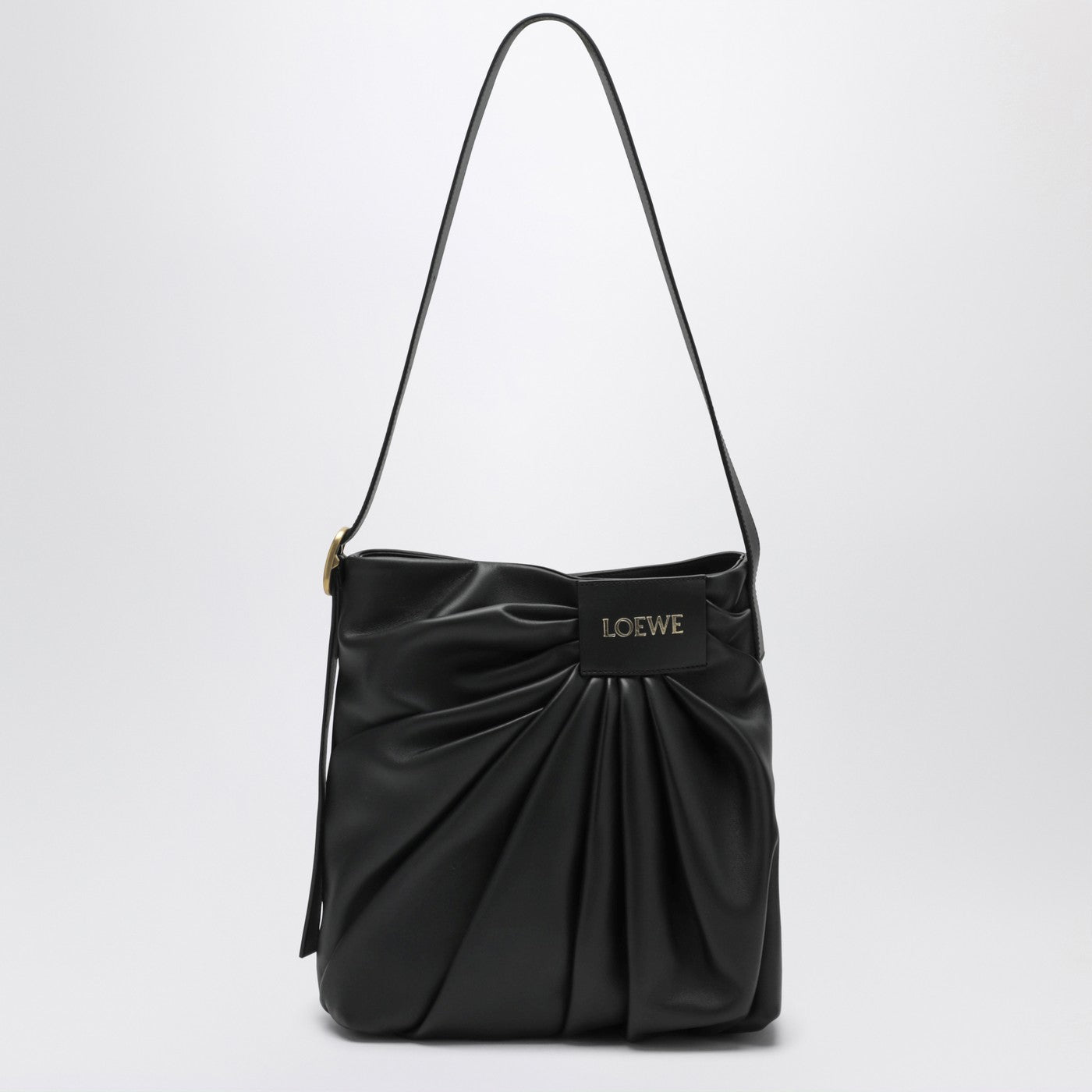 Loewe Draped Tote bag in black leather | TheDoubleF