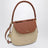 Borsa Pescador media in rafia e pelle di vitello