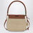 Borsa Pescador media in rafia e pelle di vitello