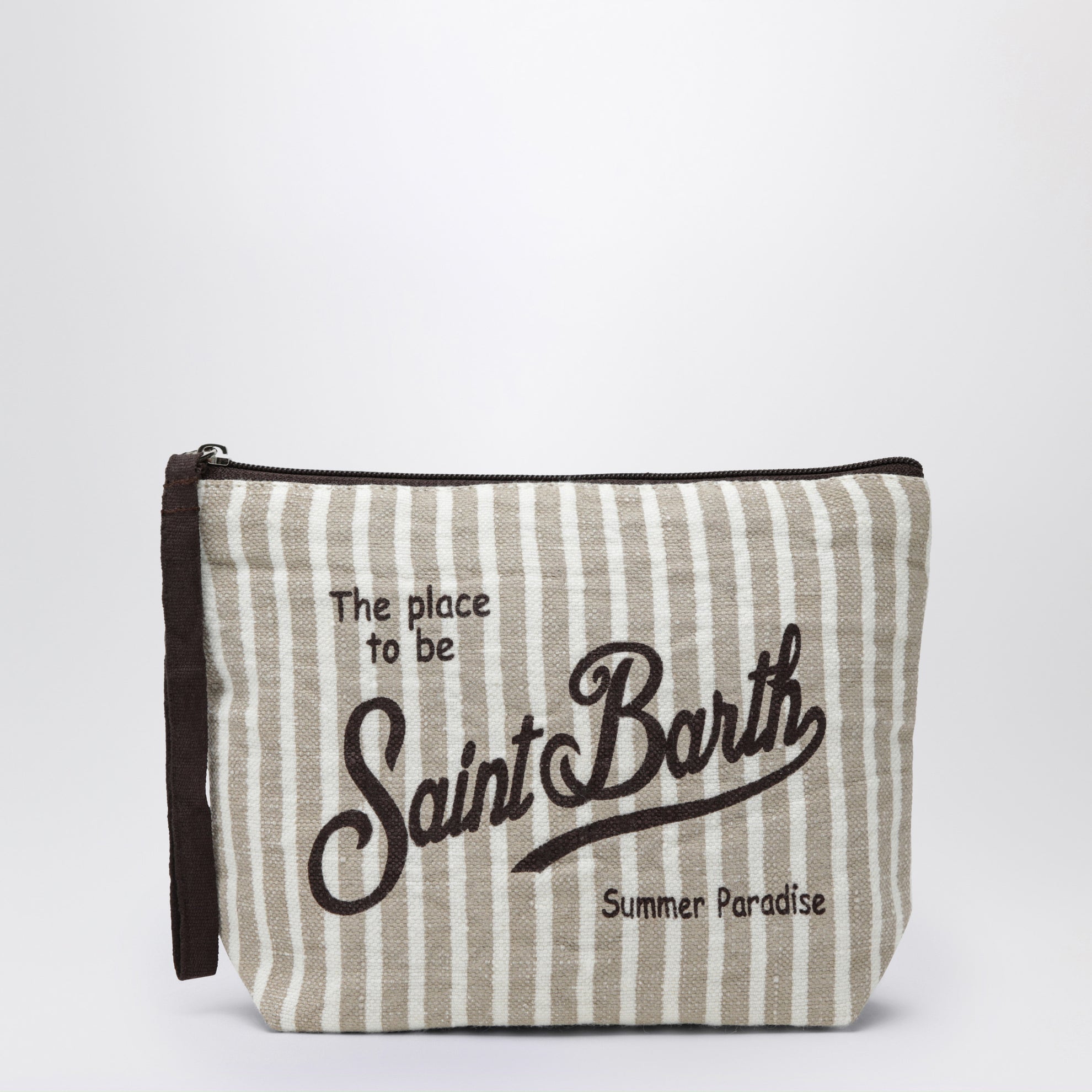 Beige striped Aline pouch