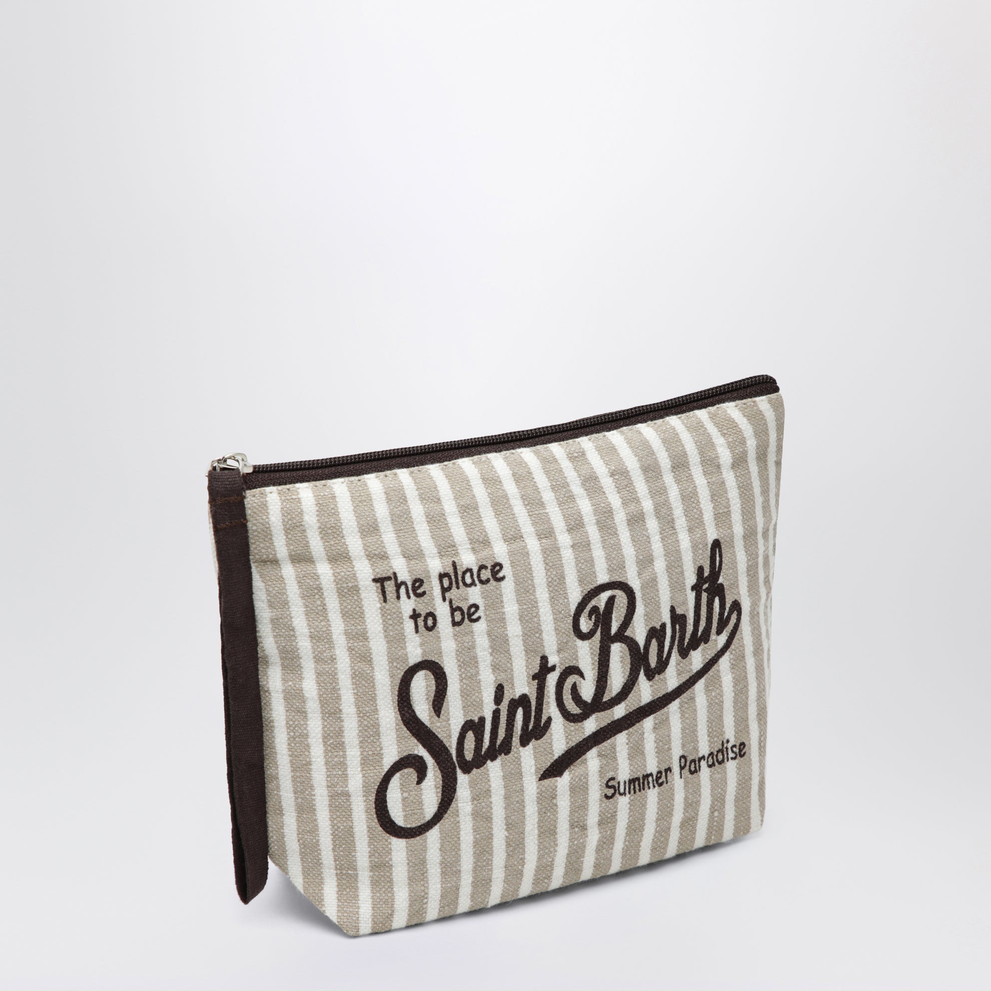 Beige striped Aline pouch