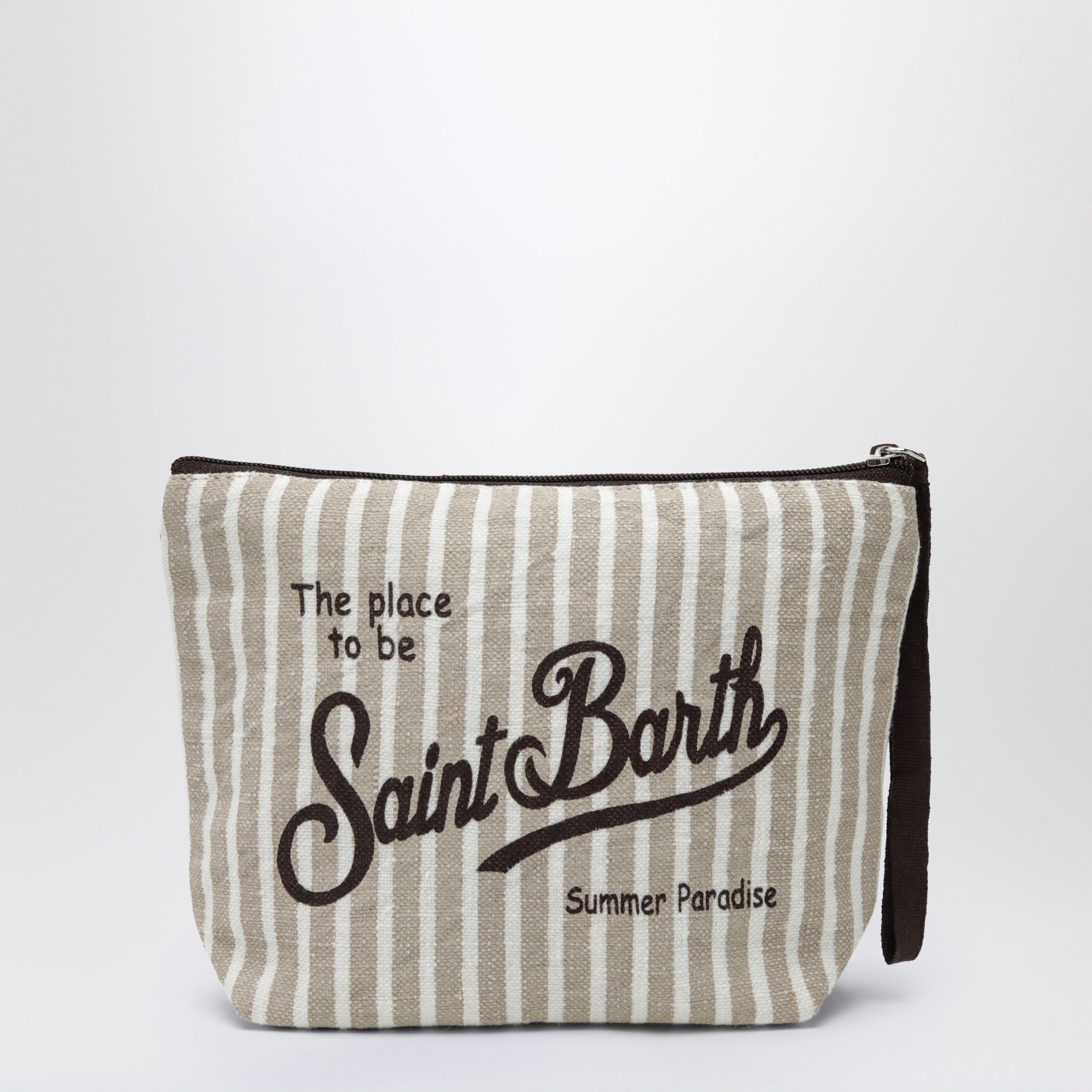 Beige striped Aline pouch