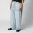 Weite hellblaue Jeans mit Used-Waschung