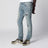 MX1 distressed flannel-patched jeans in medium indigo