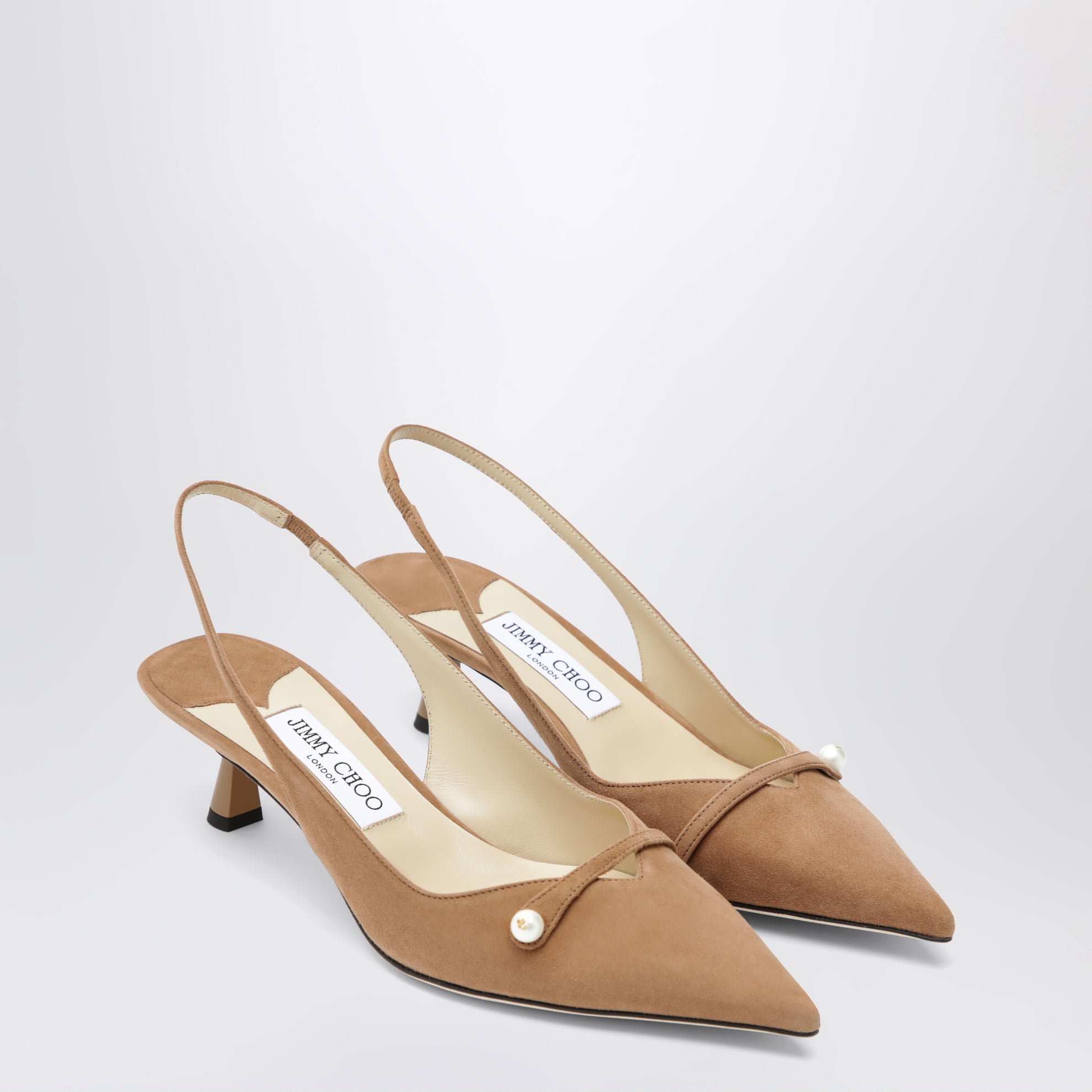 Amita 45 slingbacks in toffee suede