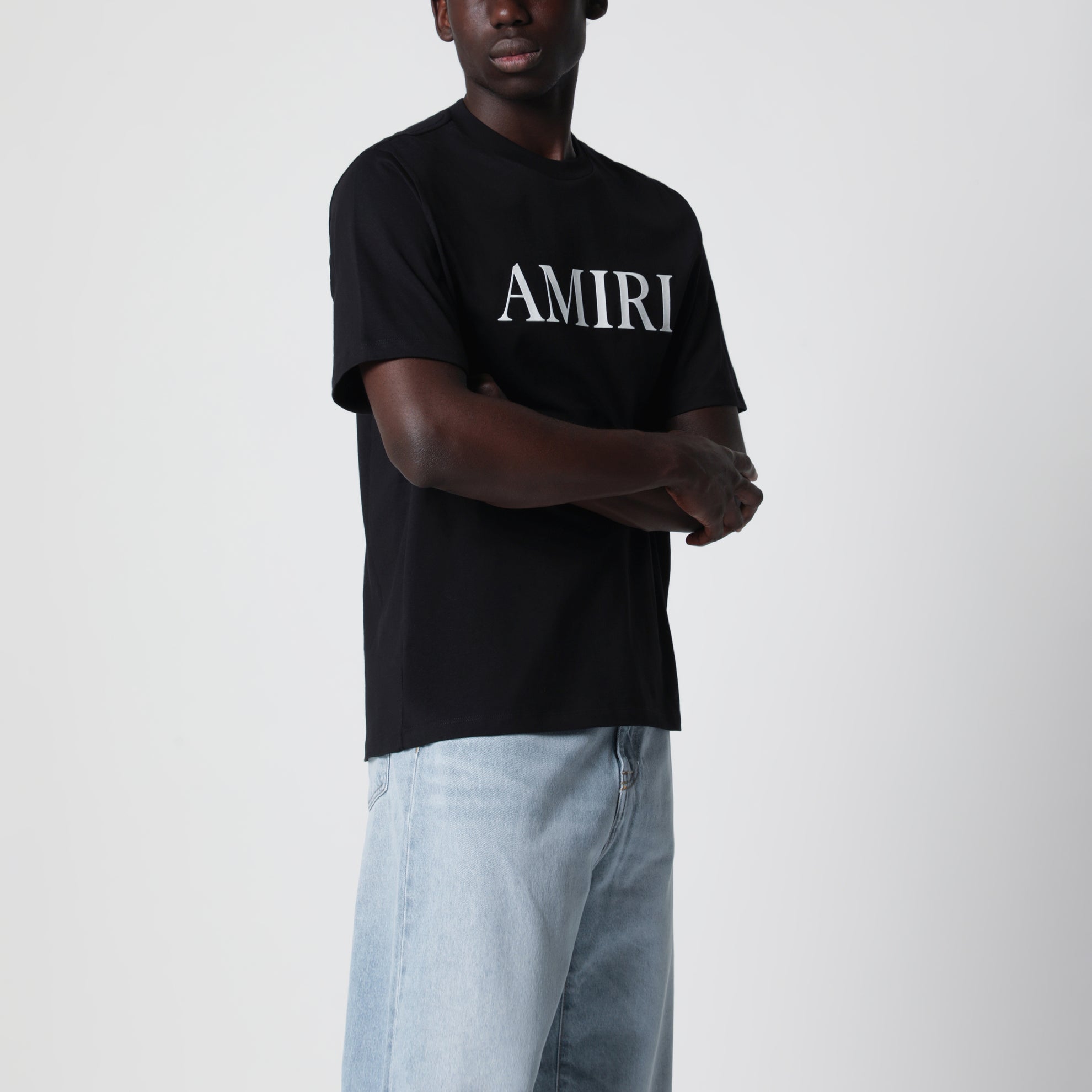 Black T-shirt with logo print