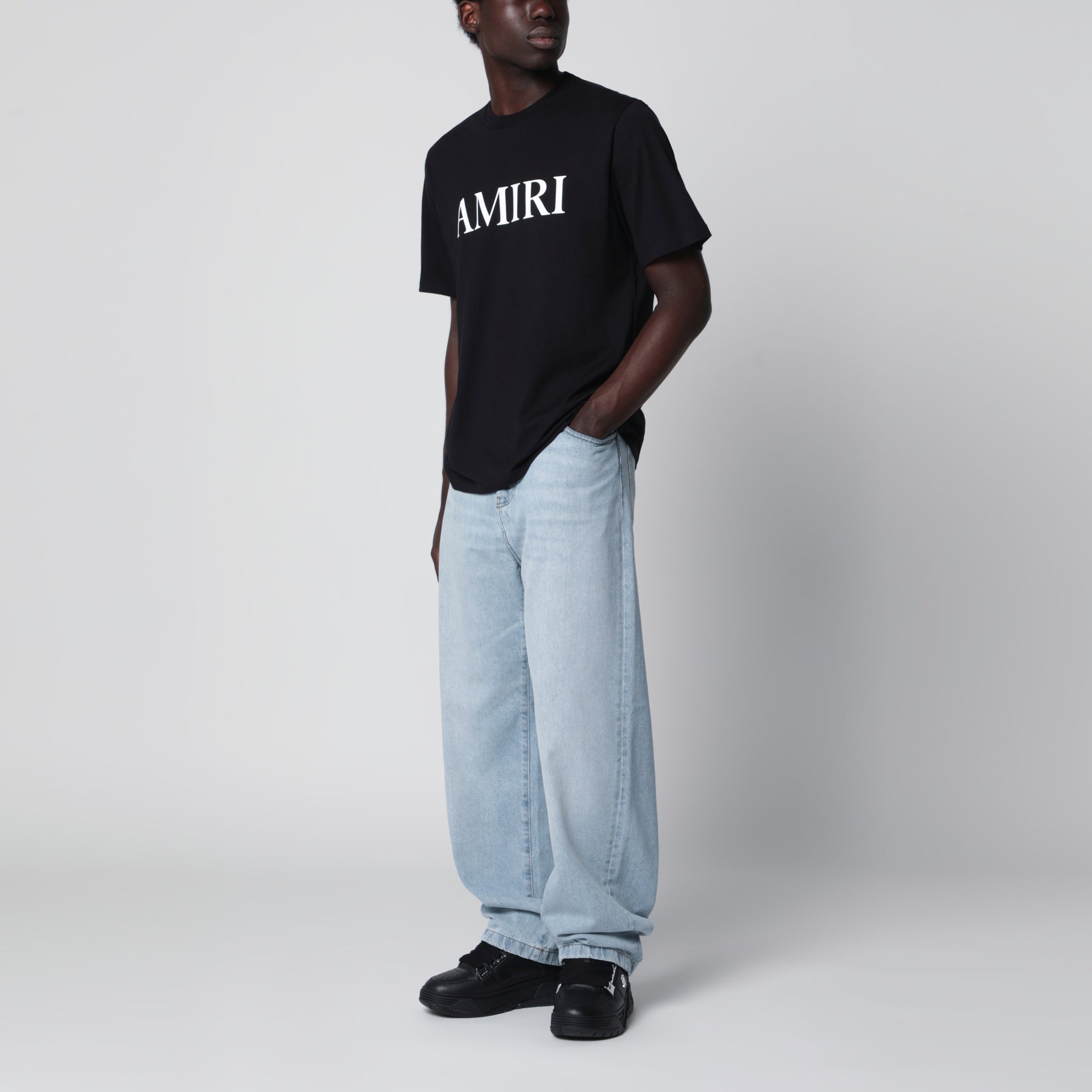 Black T-shirt with logo print