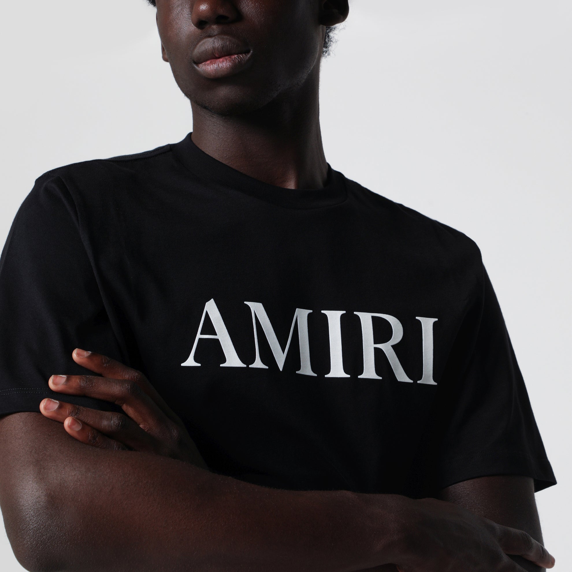 Black T-shirt with logo print
