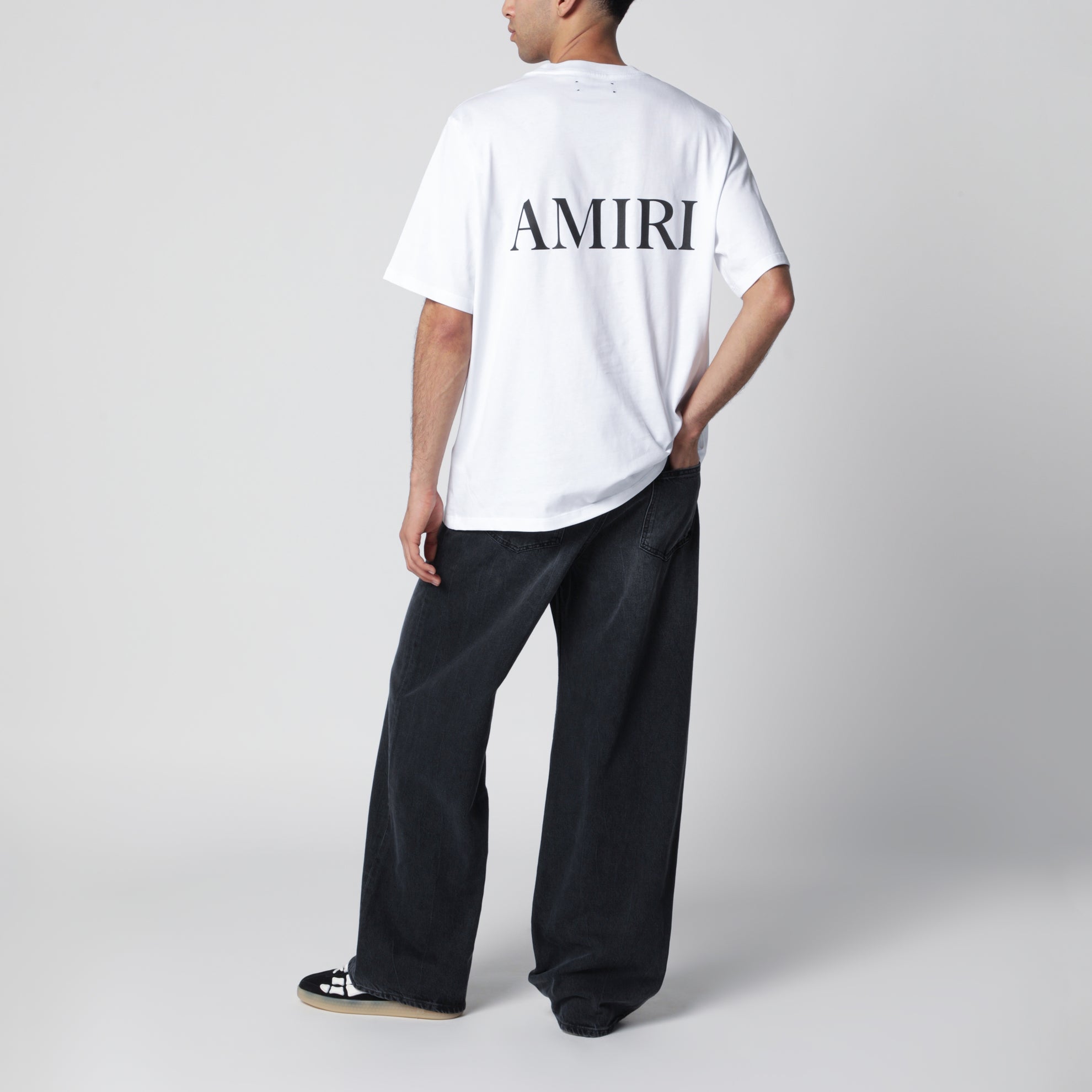 White cotton T-shirt with logo print