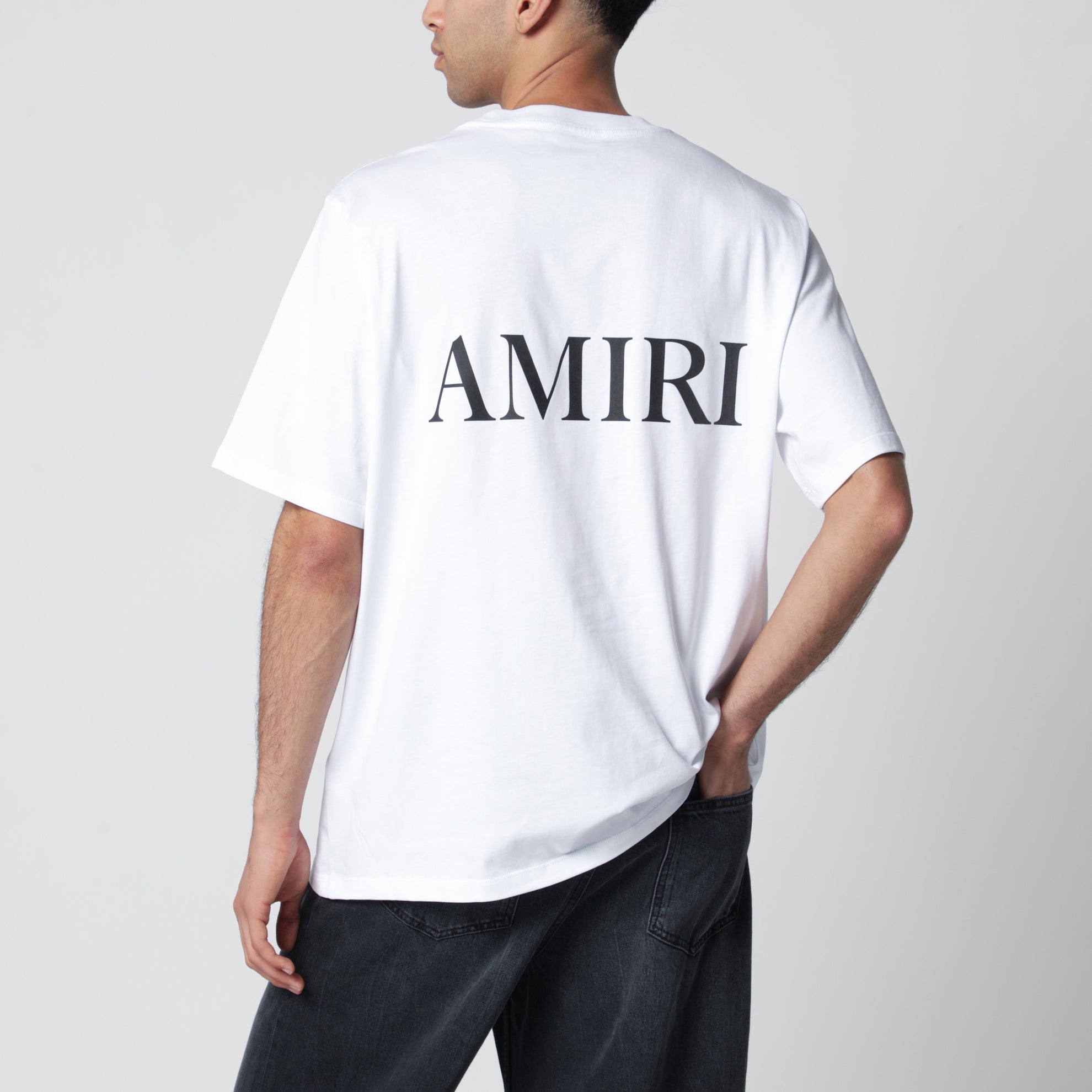 White cotton T-shirt with logo print