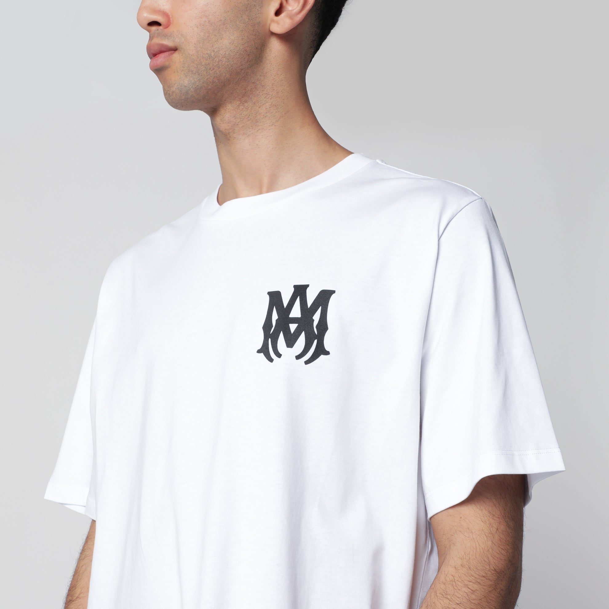White cotton T-shirt with logo print