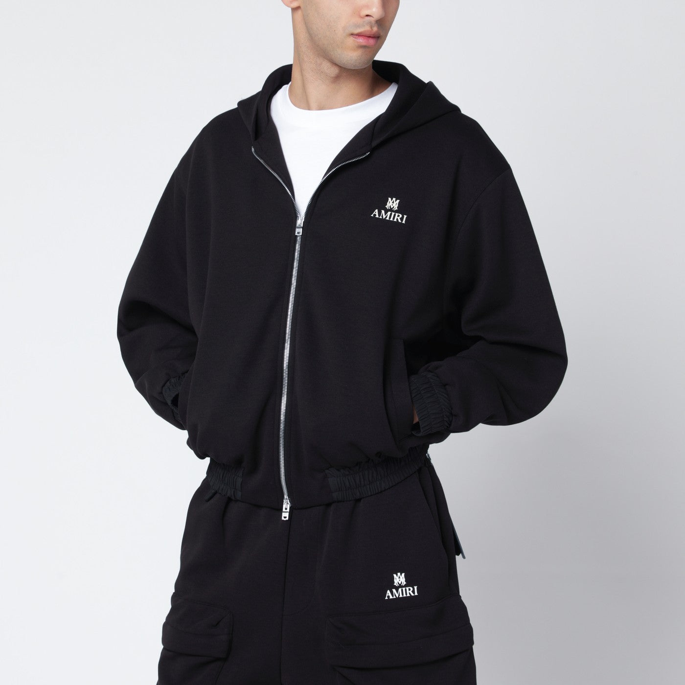 AMIRI Black cotton-blend zip sweatshirt | TheDoubleF