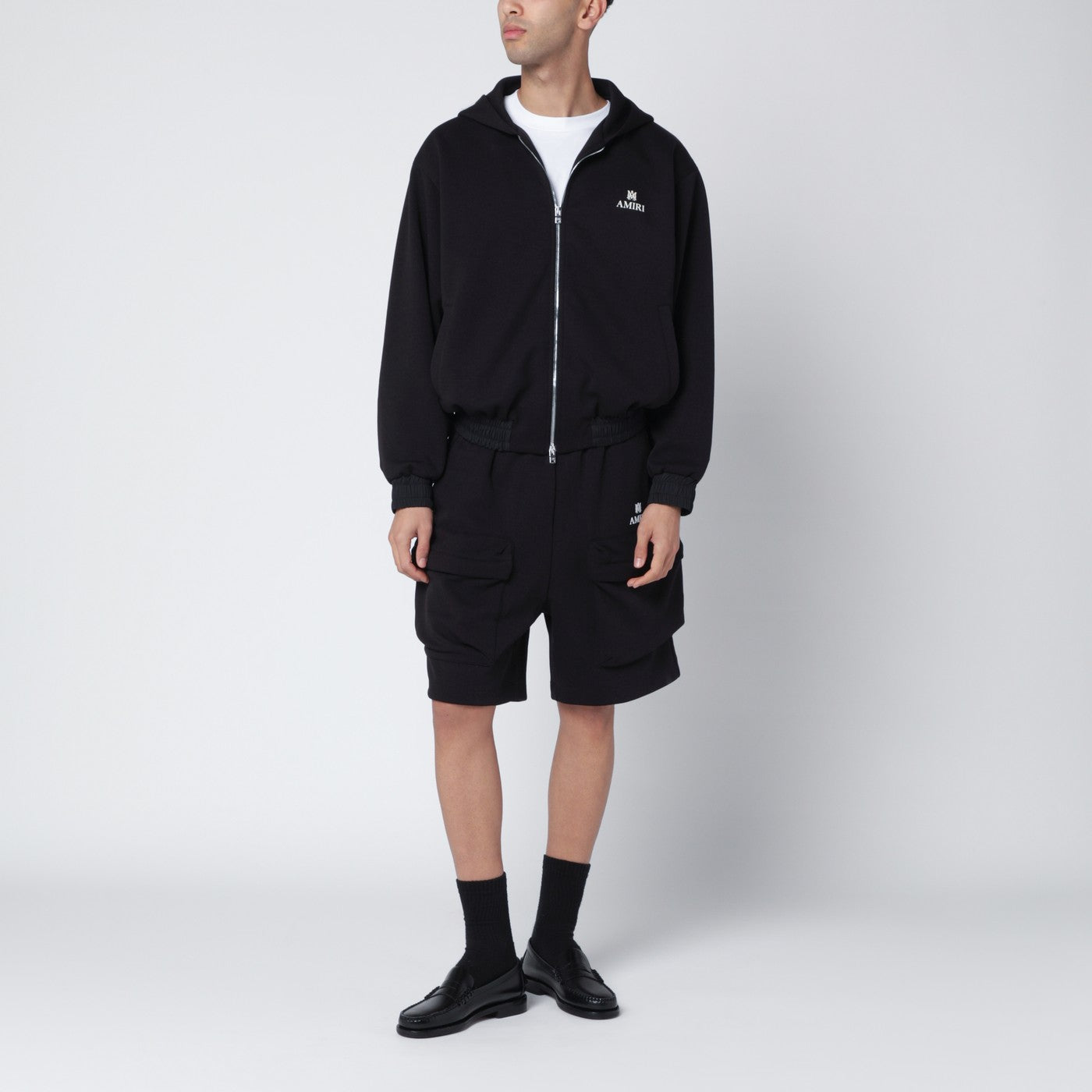 AMIRI Black cotton-blend zip sweatshirt | TheDoubleF