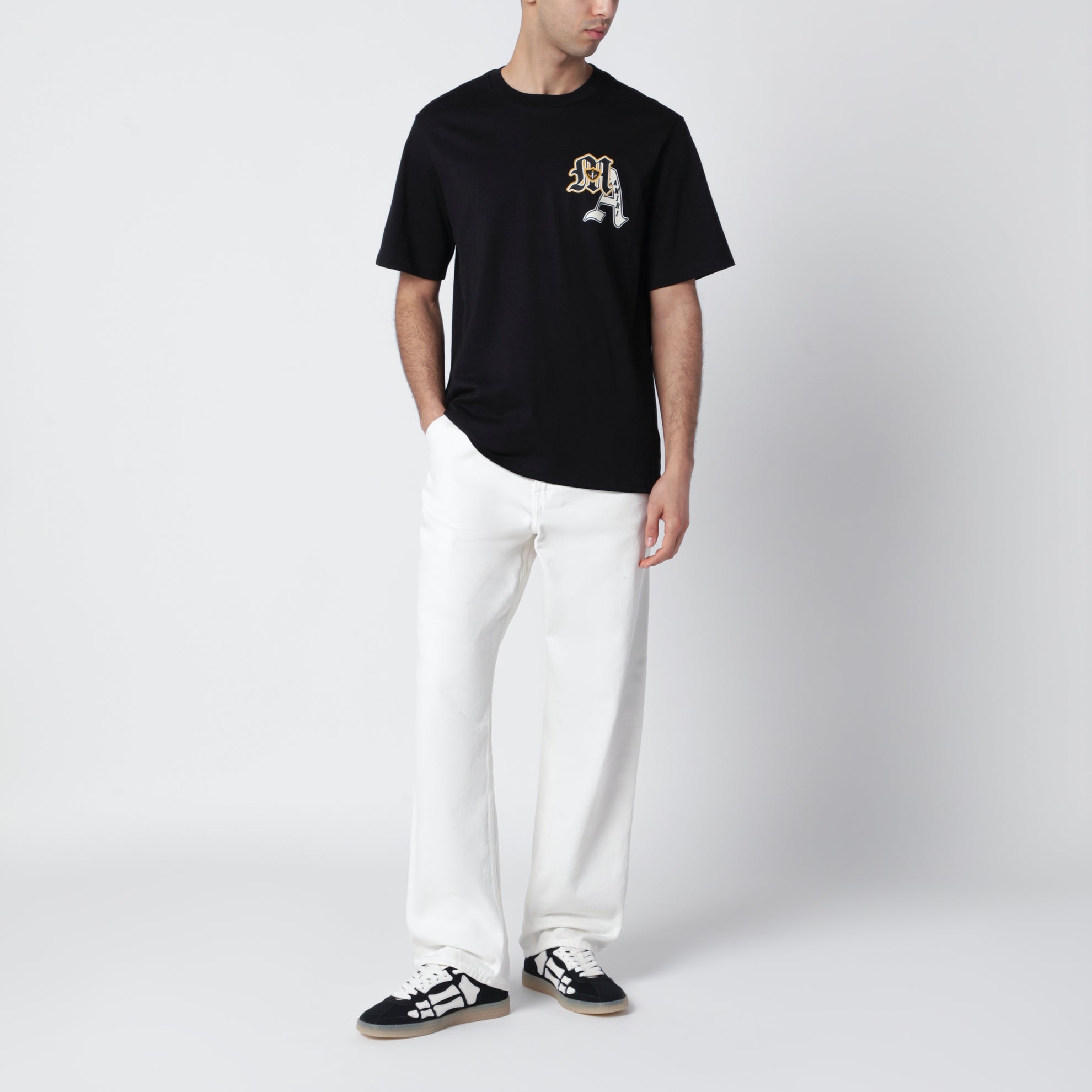 T-Shirt Varsity Patch Noir En Coton