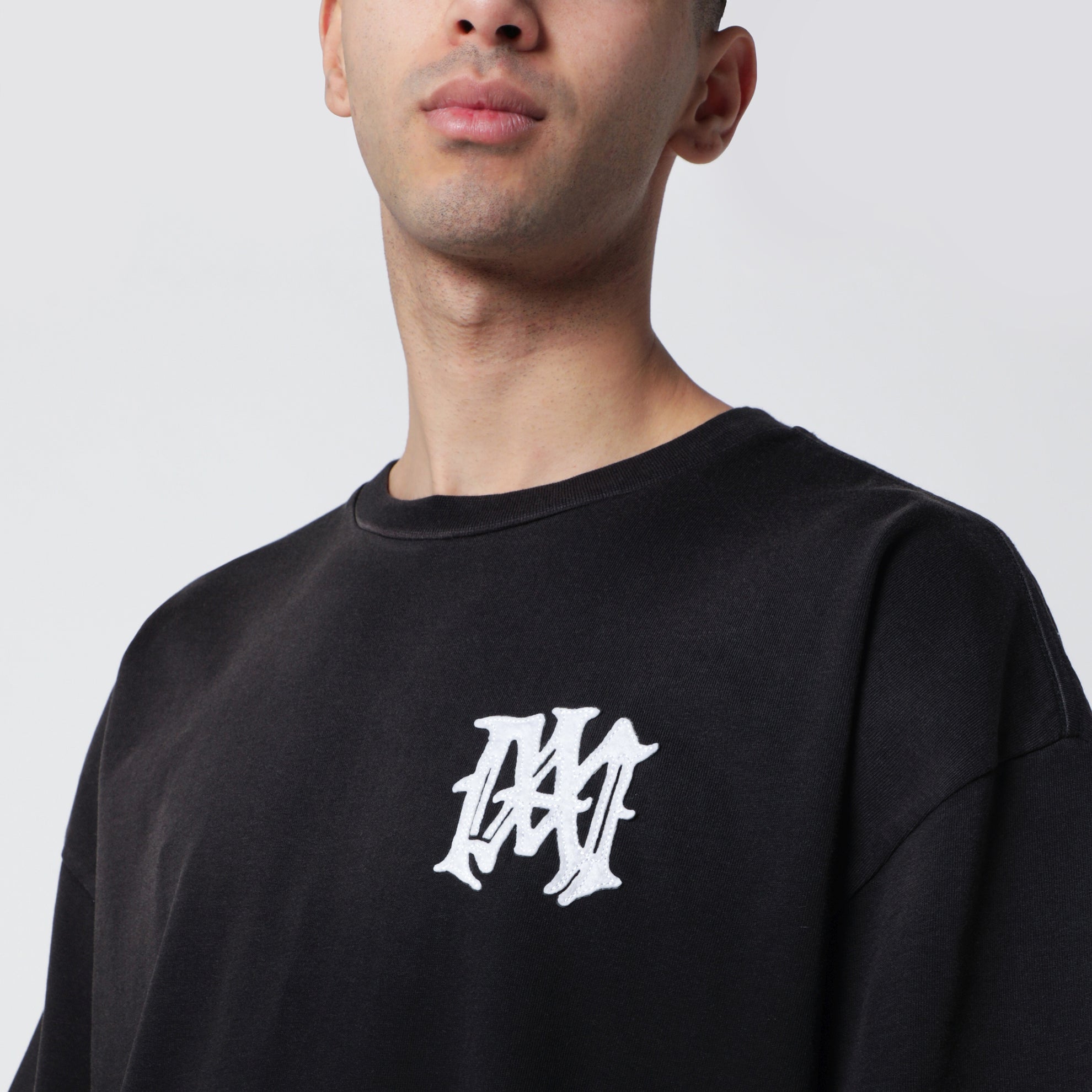 T-shirt Hollywood nera in cotone