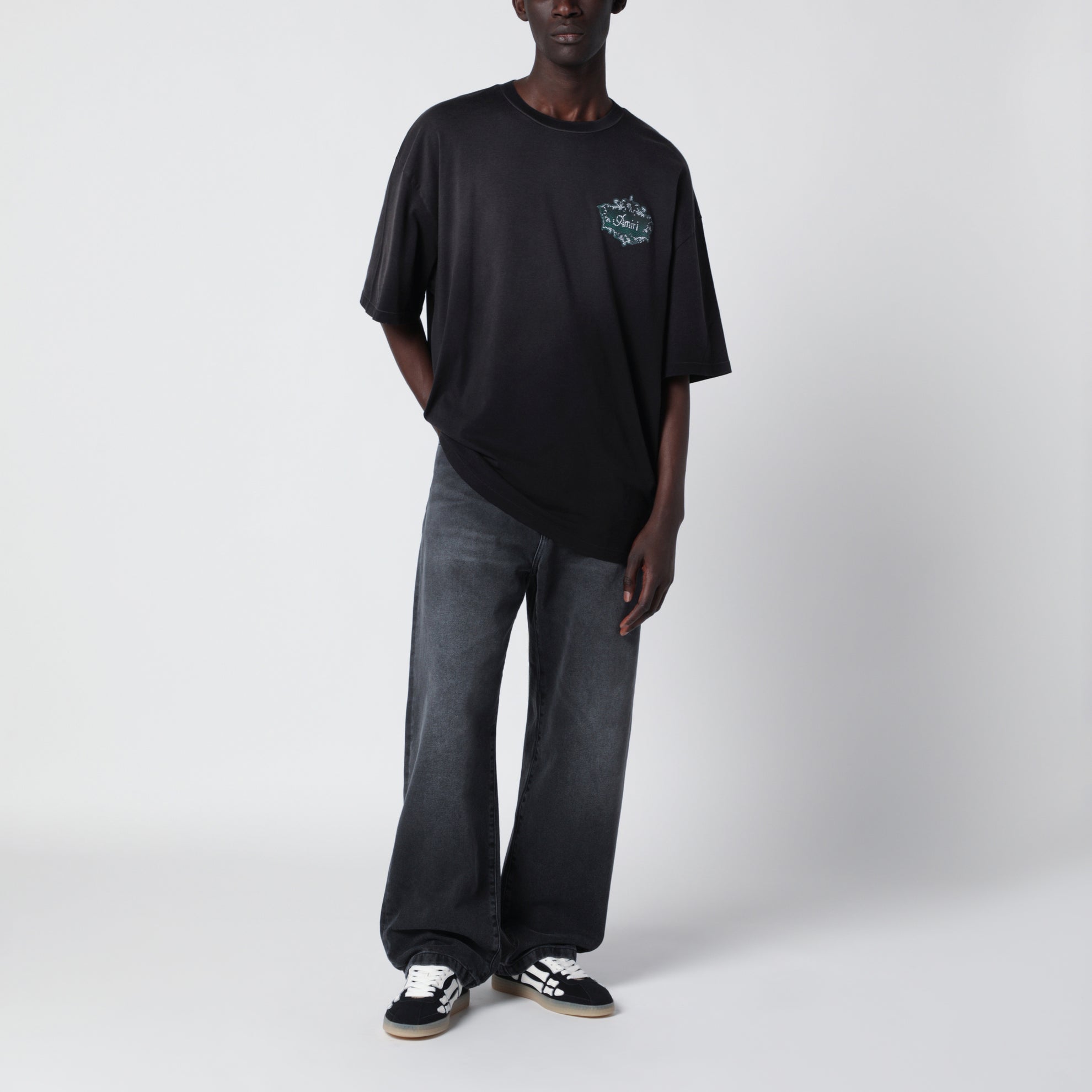 T-Shirt Noir En Coton Avec Logo