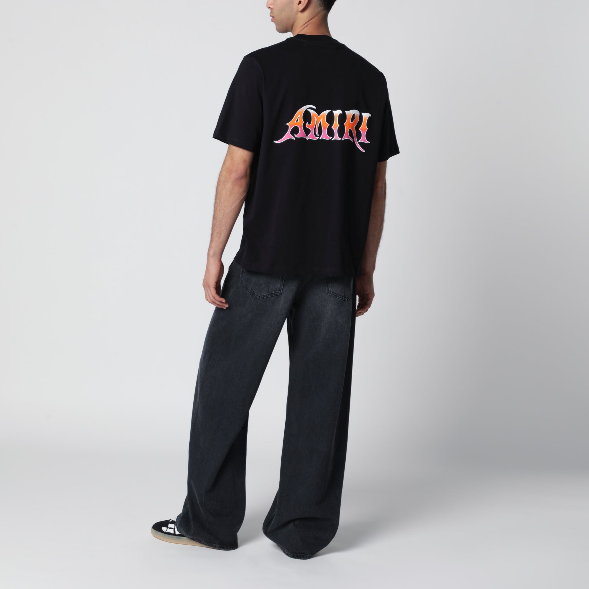 Black T-shirt with logo print
