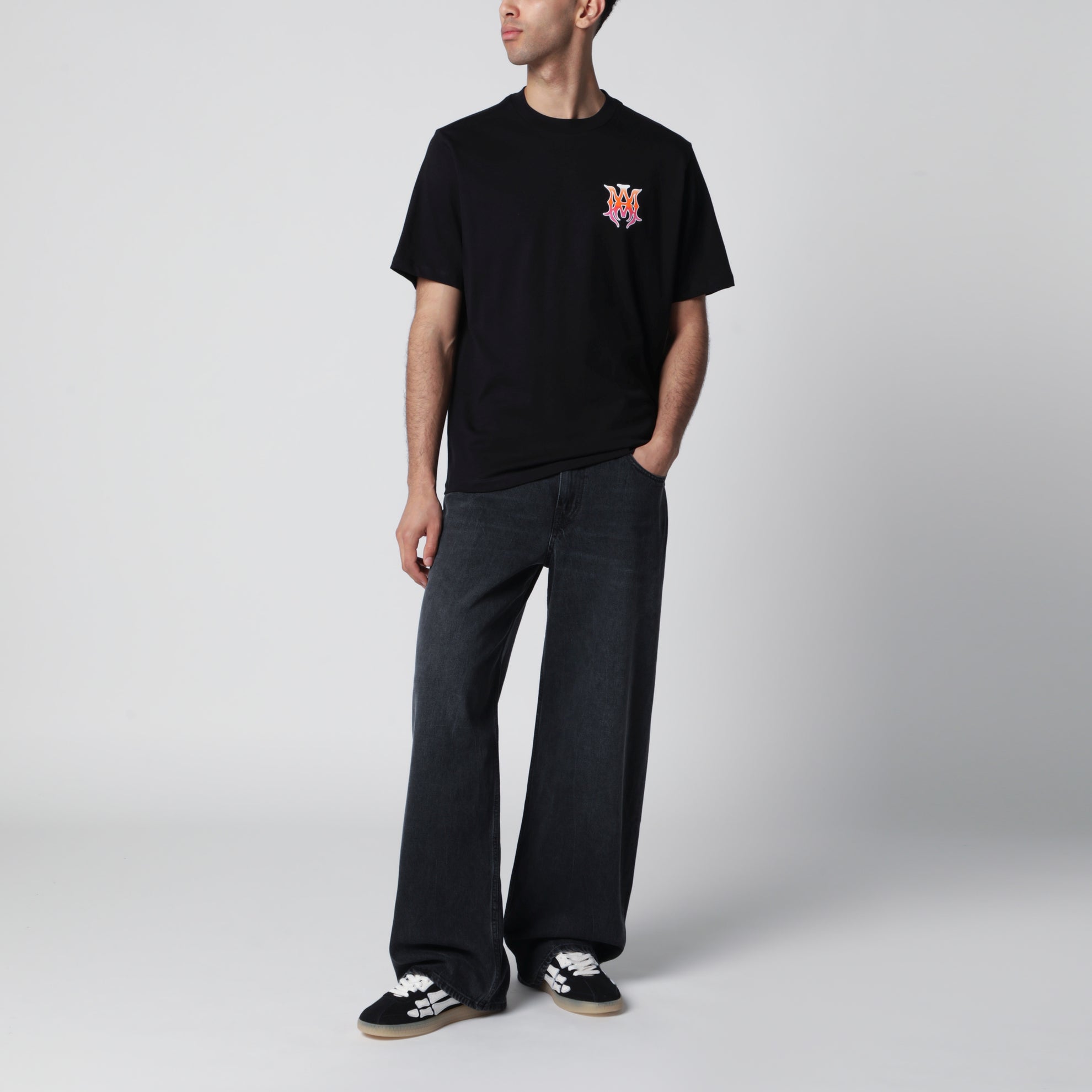 Black T-shirt with logo print