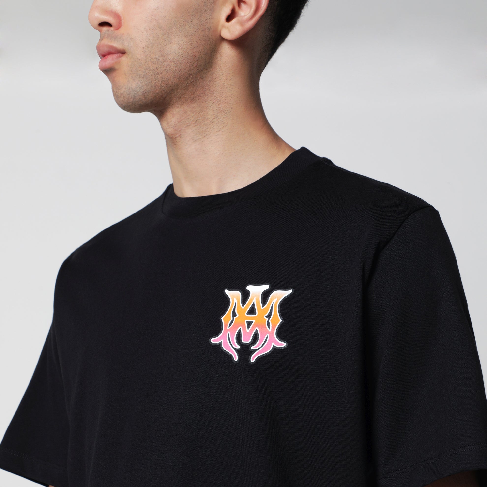 Black T-shirt with logo print