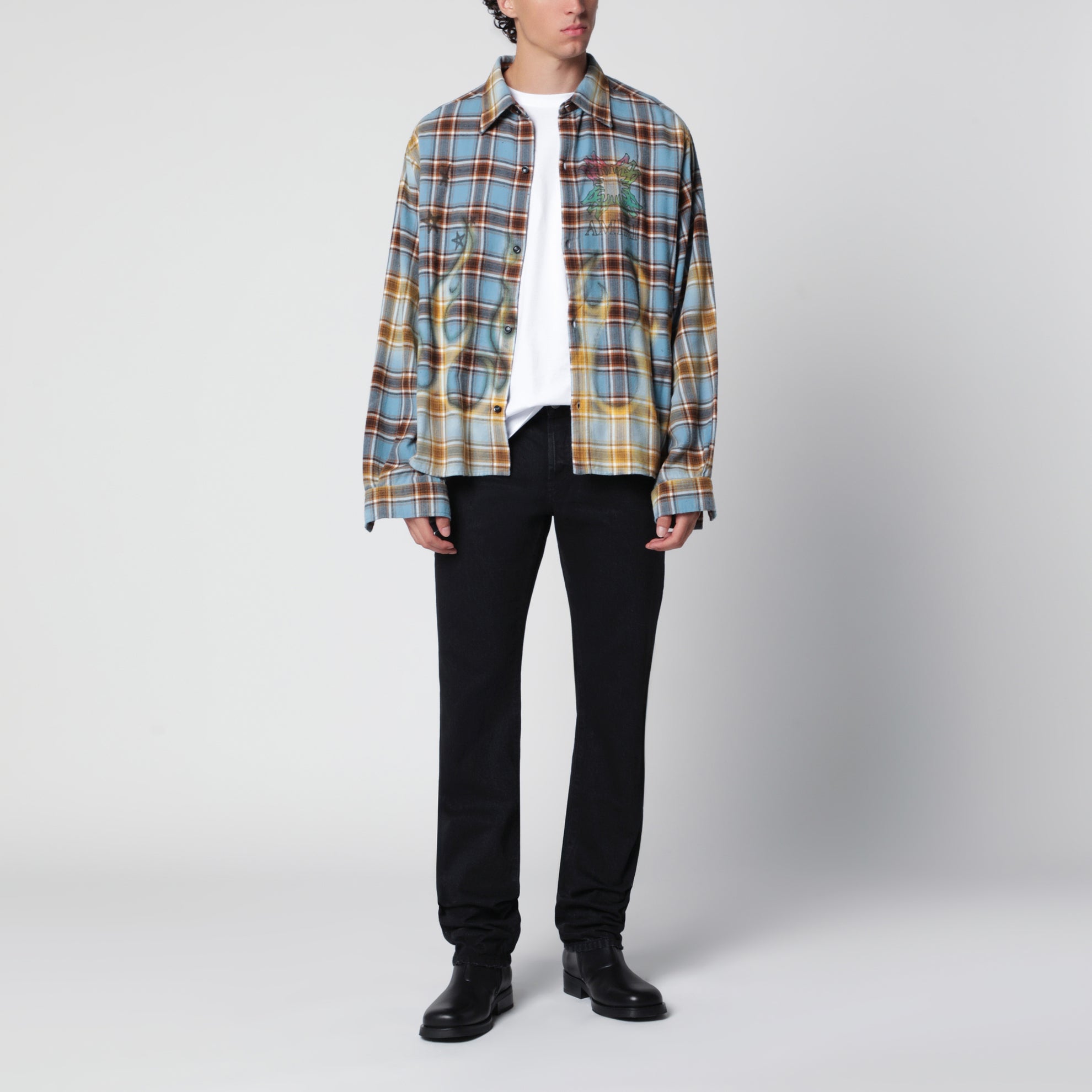 Camicia MA Quad blu in flanella di cotone