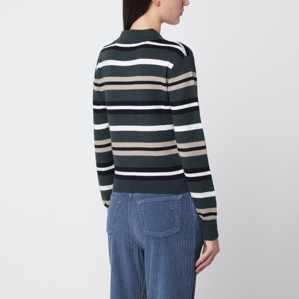 Polo Anna Stripes Light Sapin 21 in cashmere