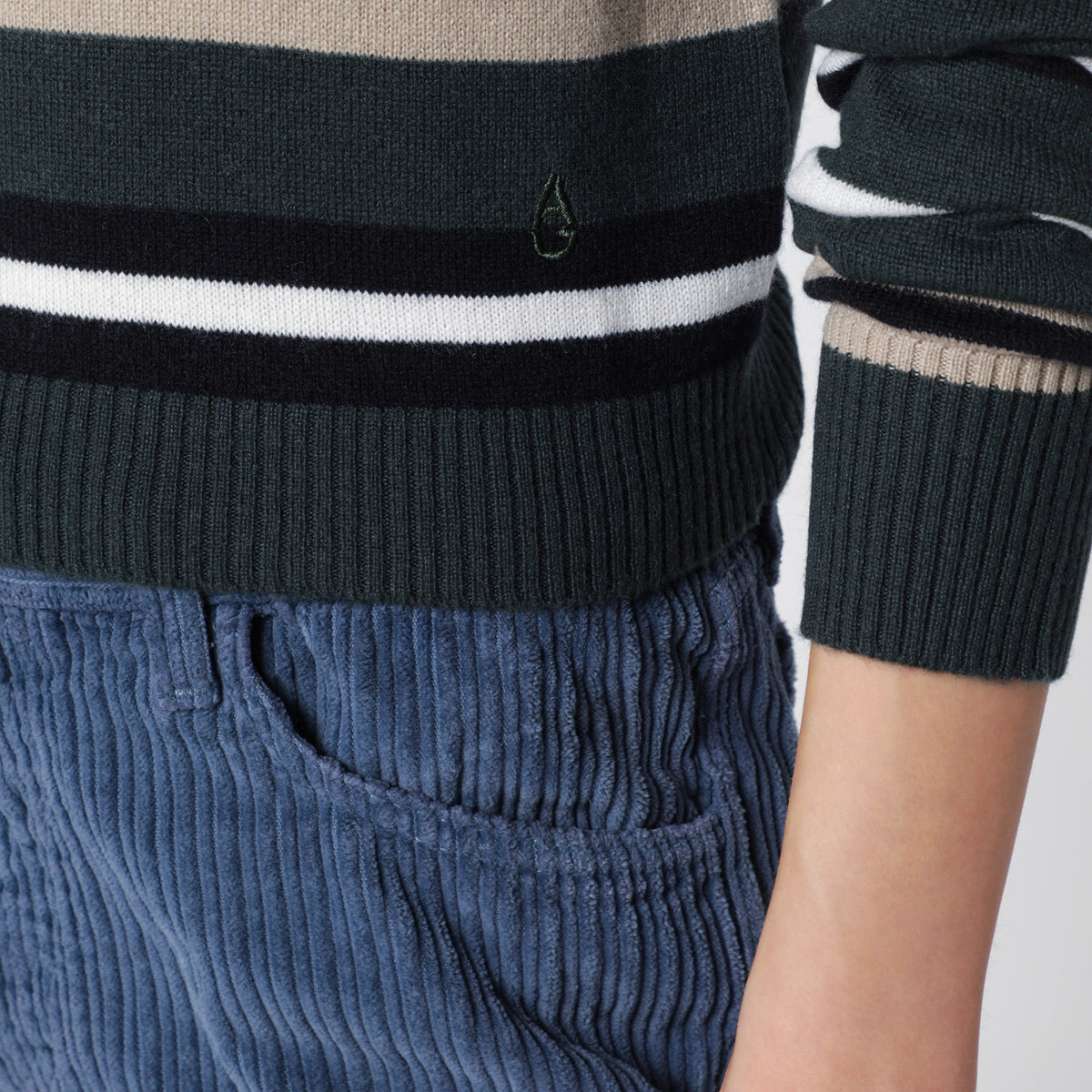 Polo Anna Stripes Light Sapin 21 in cashmere