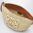Eclipse pouch in raffia and leather