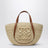 Sac panier Eclipse moyen en raphia et cuir