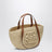 Eclipse medium basket bag in raffia and leather